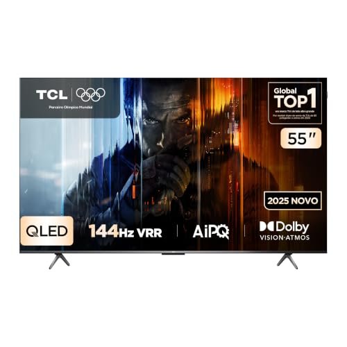 TCL QLED Smart TV 55 polegadas 55P8K 4K UHD Google TV 144Hz